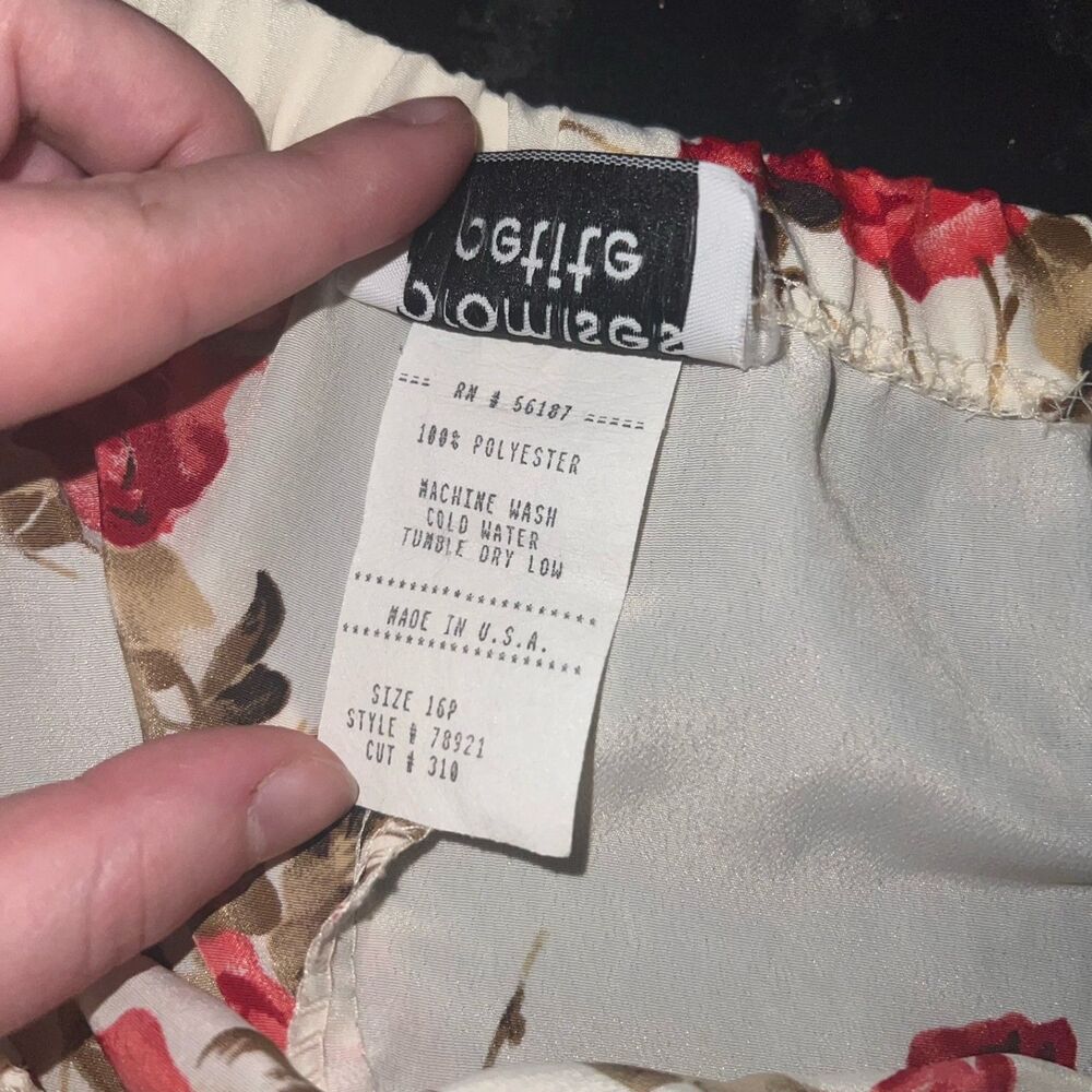 Vintage Cottagecore Cream and Rose Floral Print Semi Sheer Maxi Skirt Size 16 P - Picture 3 of 8